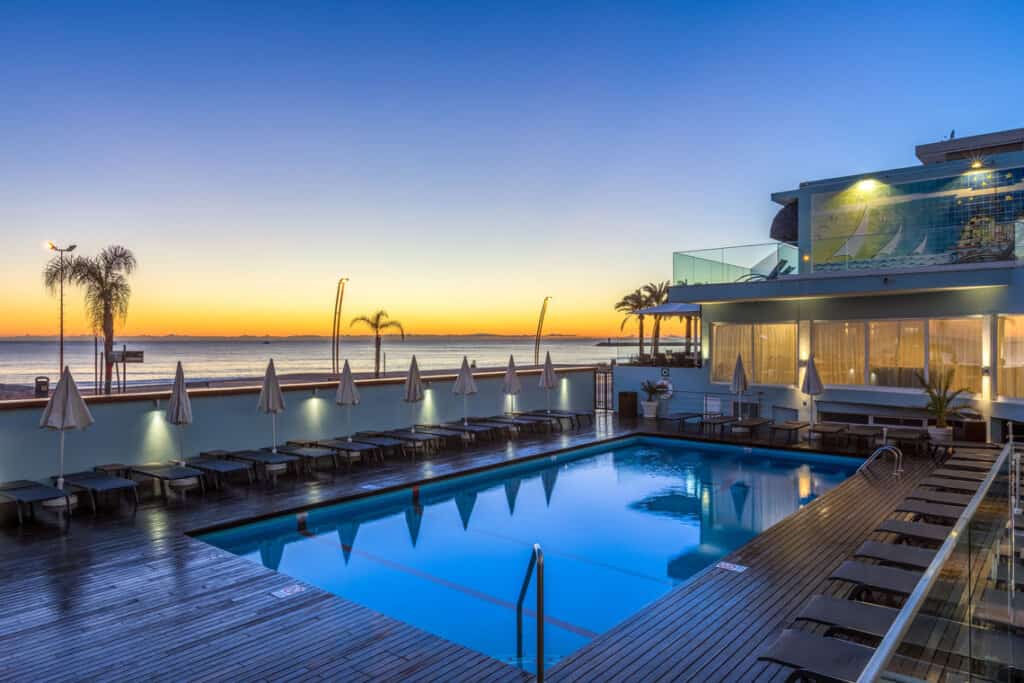 Dom Jose Beach Hotel Pool View At Sunset